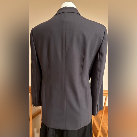 Talbots Charcoal Gray 2 Button Blazer With Pockets  & 4 Button Sleeves Sz 12W P - Picture 8 of 14